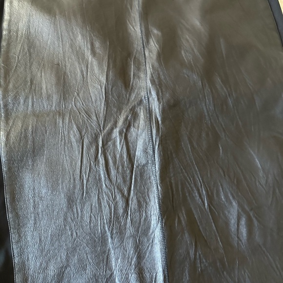 Vintage Witchy Black Leather Skirt Womens 10 Whimsigoth Midi Dark Academia Punk - Picture 2 of 8